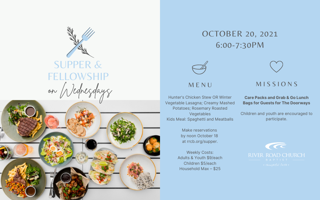 Wednesday Night Supper & Fellowship — October 20, 2021