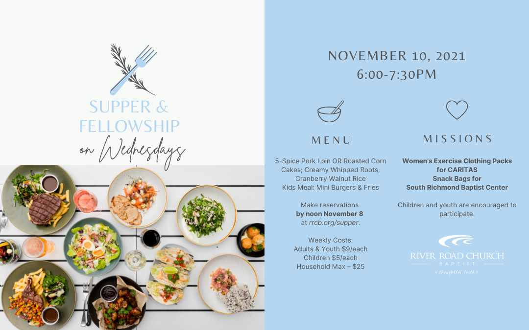 Wednesday Night Supper & Fellowship — November 10, 2021
